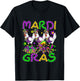 Mardi Gras Three Cute Chickens Beads Jester Hat Farmer T-Shirt - T-Shirt | Black