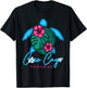 Coco Cay Bahamas Sea Turtle Hibiscus Tropical Ocean Blue T-Shirt - T-Shirt | Black