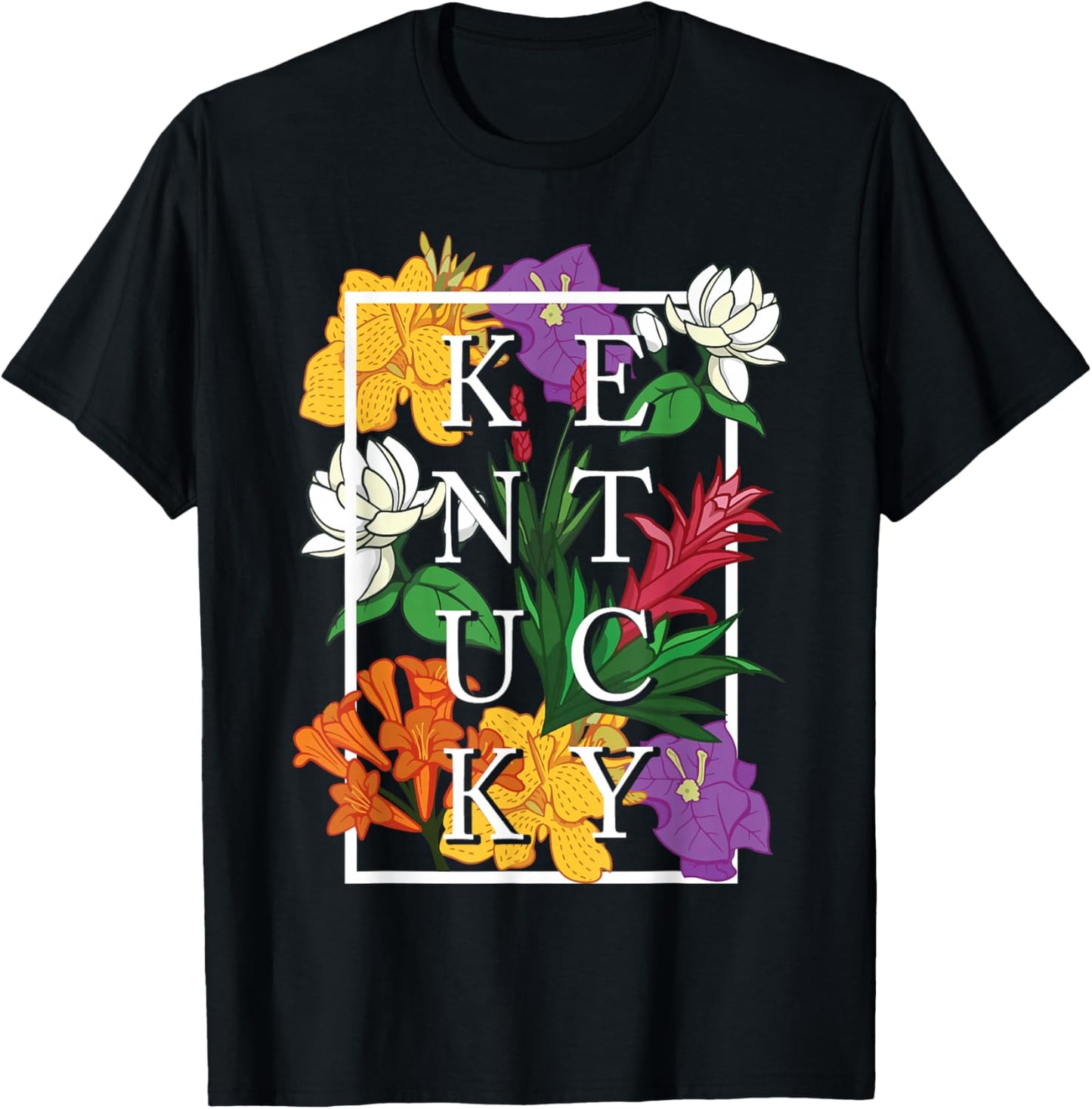 Kentucky Wildflower Pride Floral T-Shirt - T-Shirt | Black