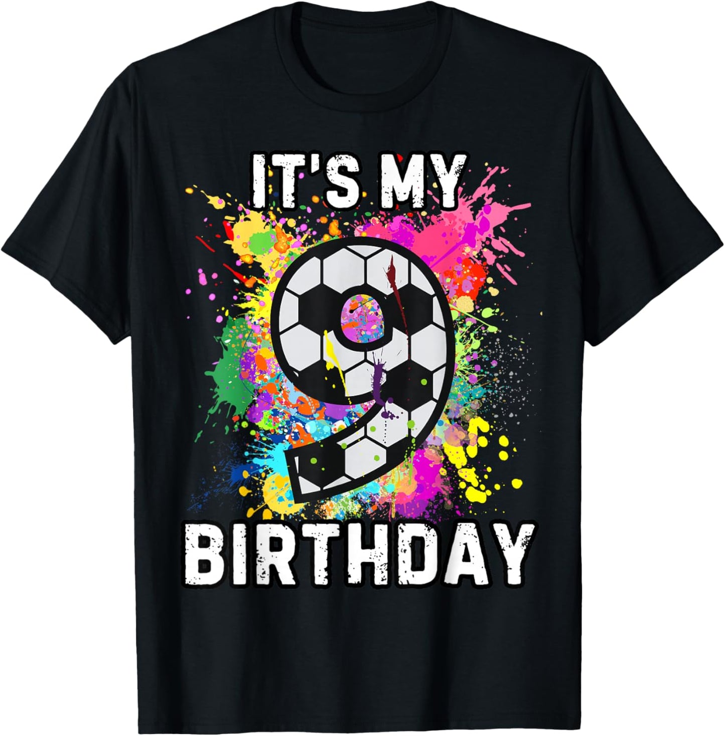 Soccer Birthday 9 T-Shirt - T-Shirt | Black