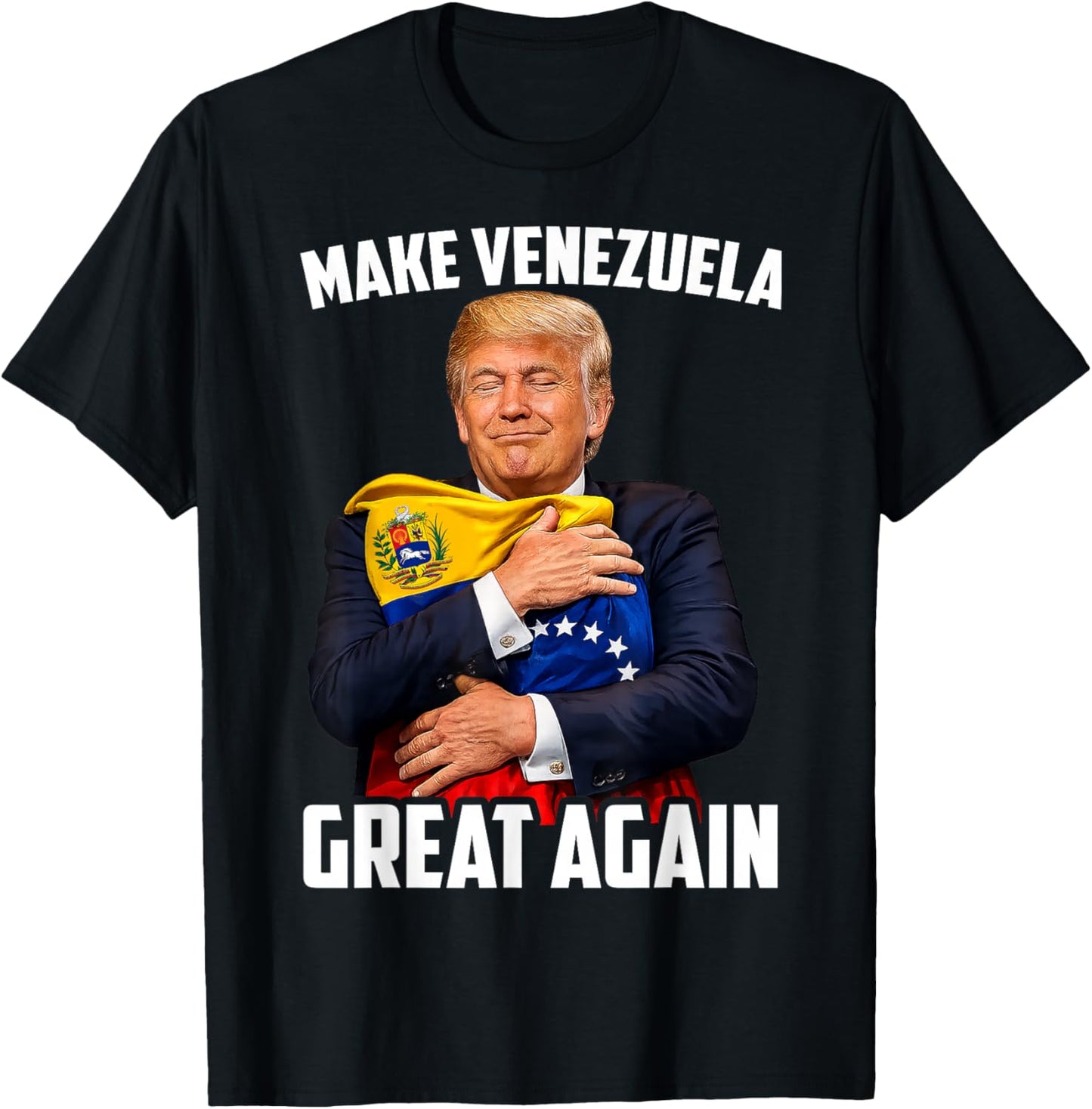 American Venezuela Flag Support Freedom Equality Venezuelan T-Shirt - T-Shirt | Black