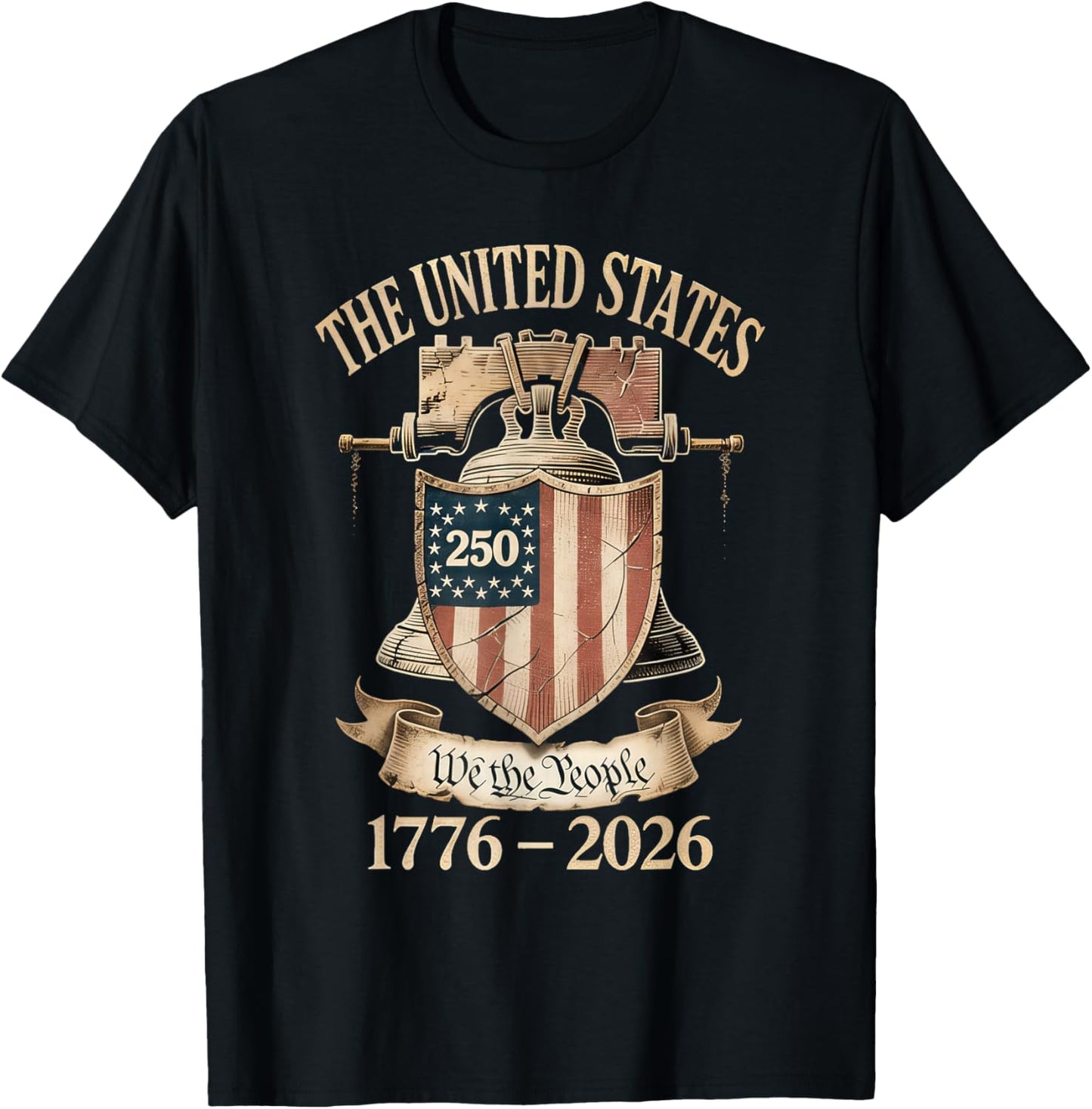 The United States 250 We The People 1776-2026 Anniversary T-Shirt - T-Shirt | Black