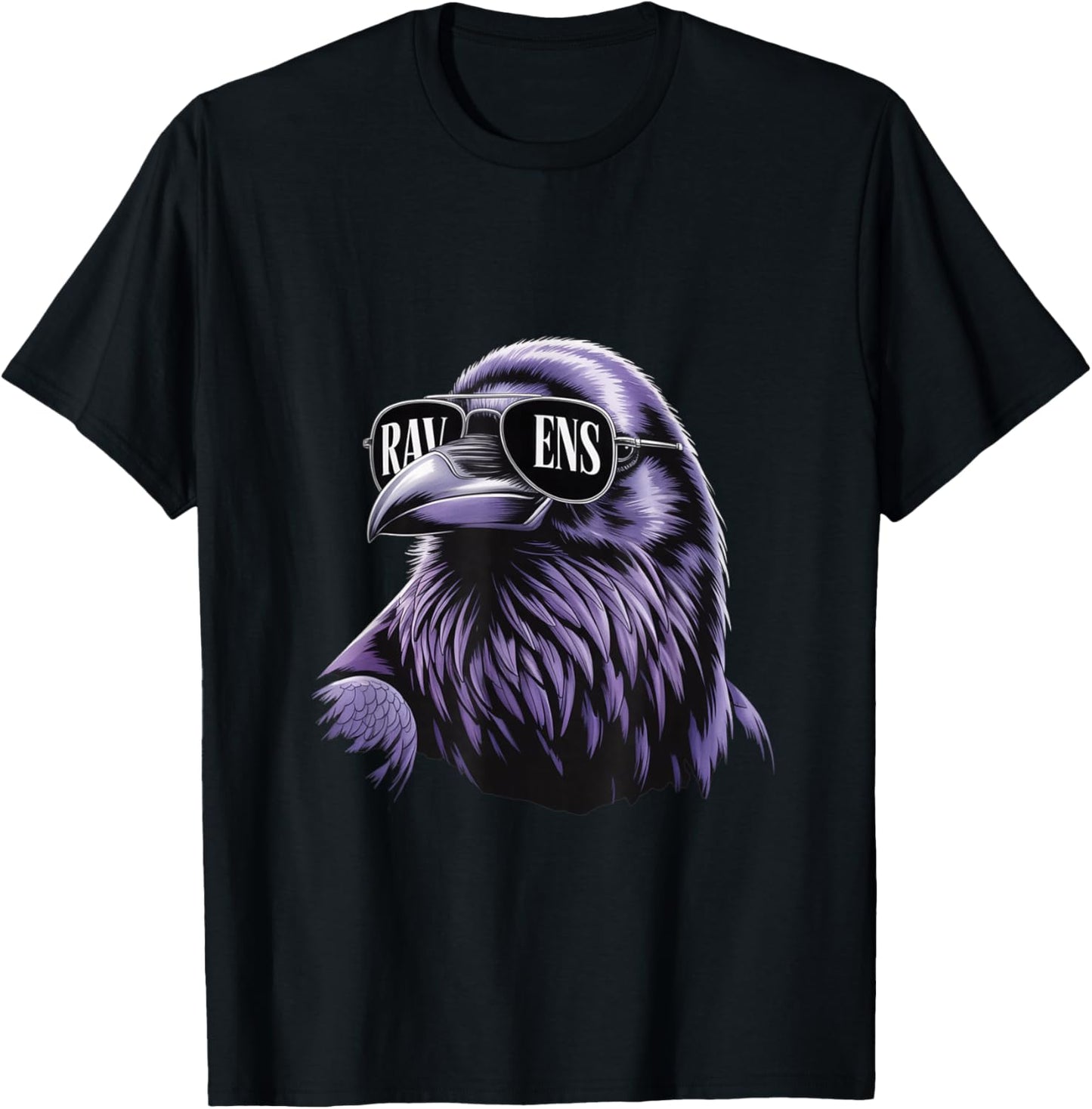 Cool Face Raven with Sunglasses Women and Men Maryland Pride T-Shirt - T-Shirt | Black