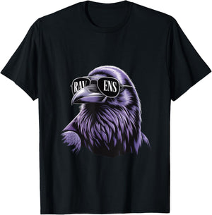 Cool Face Raven with Sunglasses Women and Men Maryland Pride T-Shirt - T-Shirt | Black