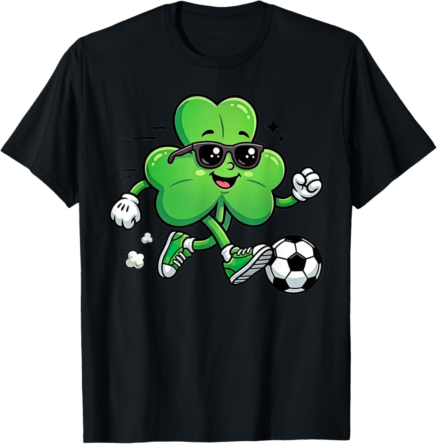 Cool Shamrock Soccer Player St Patricks Day Irish Football T-Shirt - T-Shirt | Black