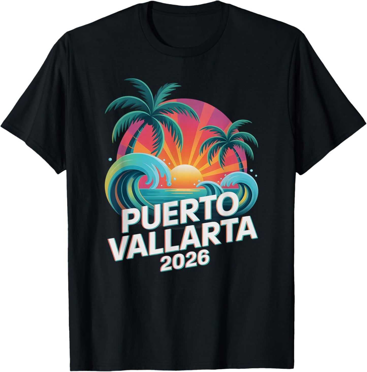 Vintage Puerto Vallarta 2026 Vacay Best Ever Vacation T-Shirt - T-Shirt | Black