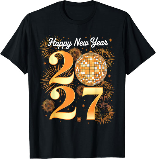 New Year's Eve Party - Happy New Year 2027 Family Men Women T-Shirt - T-Shirt | Black