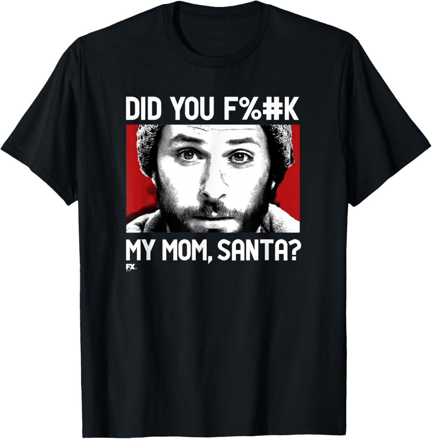 It's Always Sunny Charlie's Mom and Santa Funny Christmas T-Shirt - T-Shirt | Black