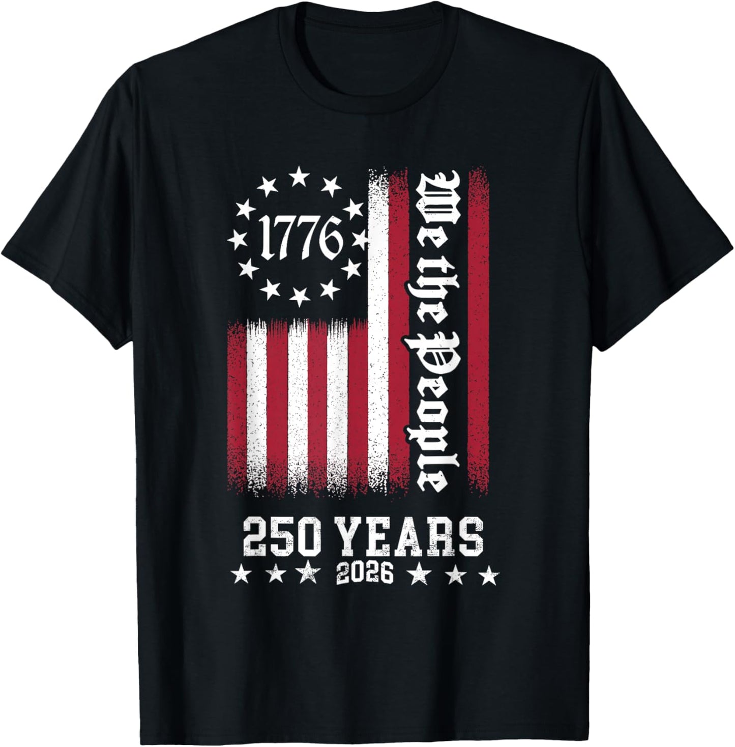 Vintage USA Flag 250th Anniversary Independence Day Freedom T-Shirt - T-Shirt | Black