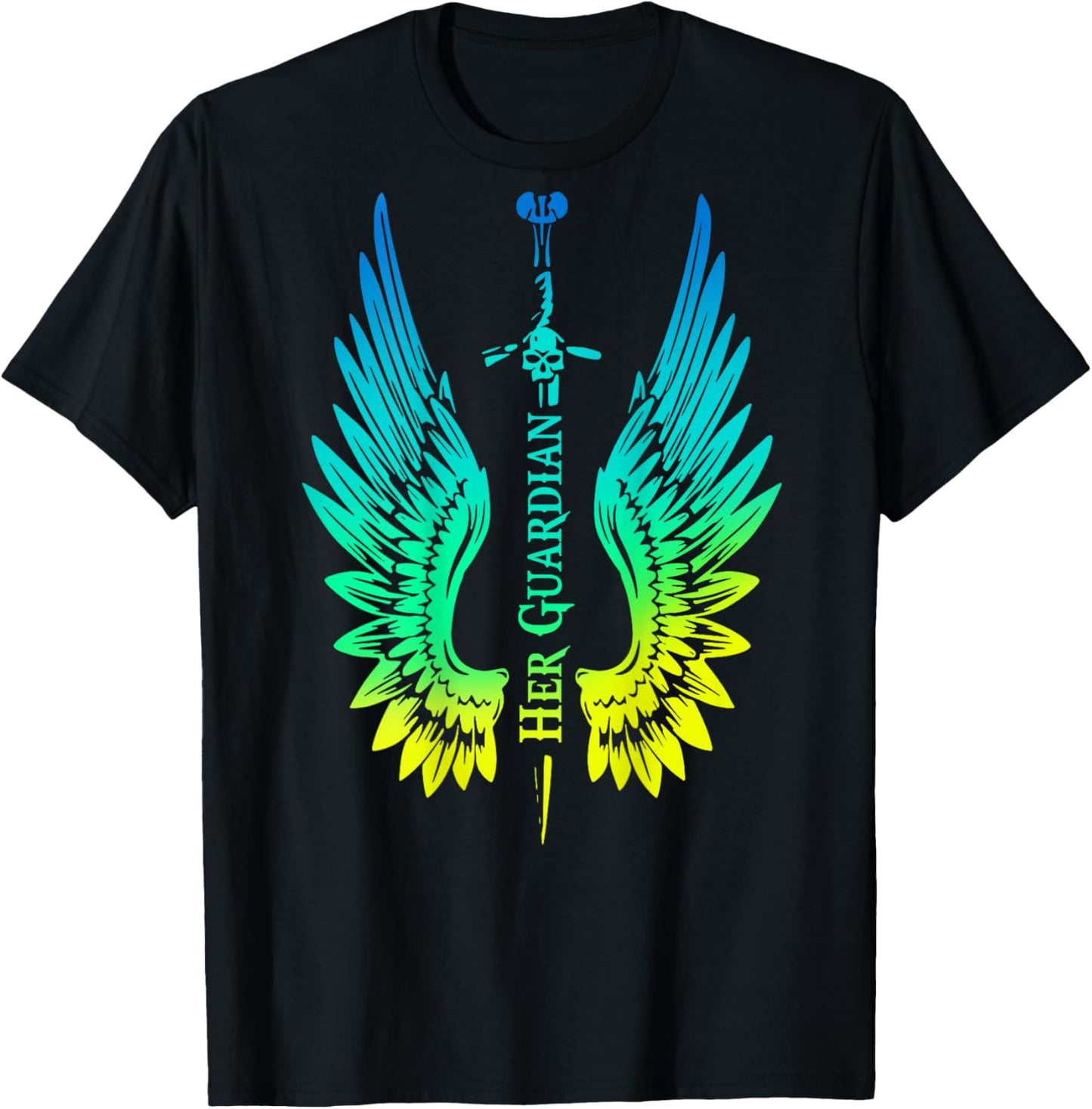 His Angel her Guardian Matching Couple T-Shirt - T-Shirt | Black
