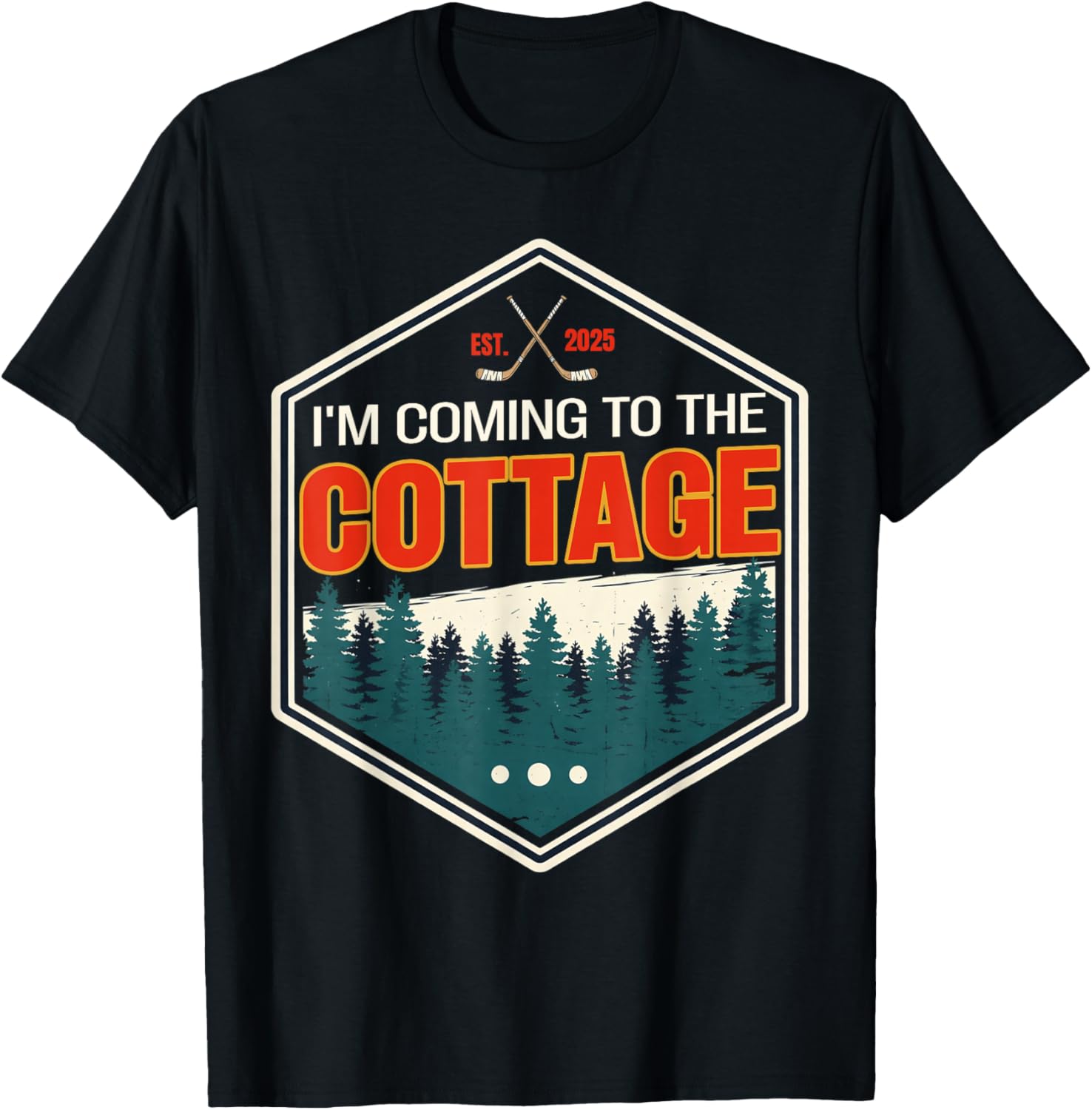 I'm Coming to The Cottage Retro Vintage Funny Sarcastic T-Shirt - T-Shirt | Black