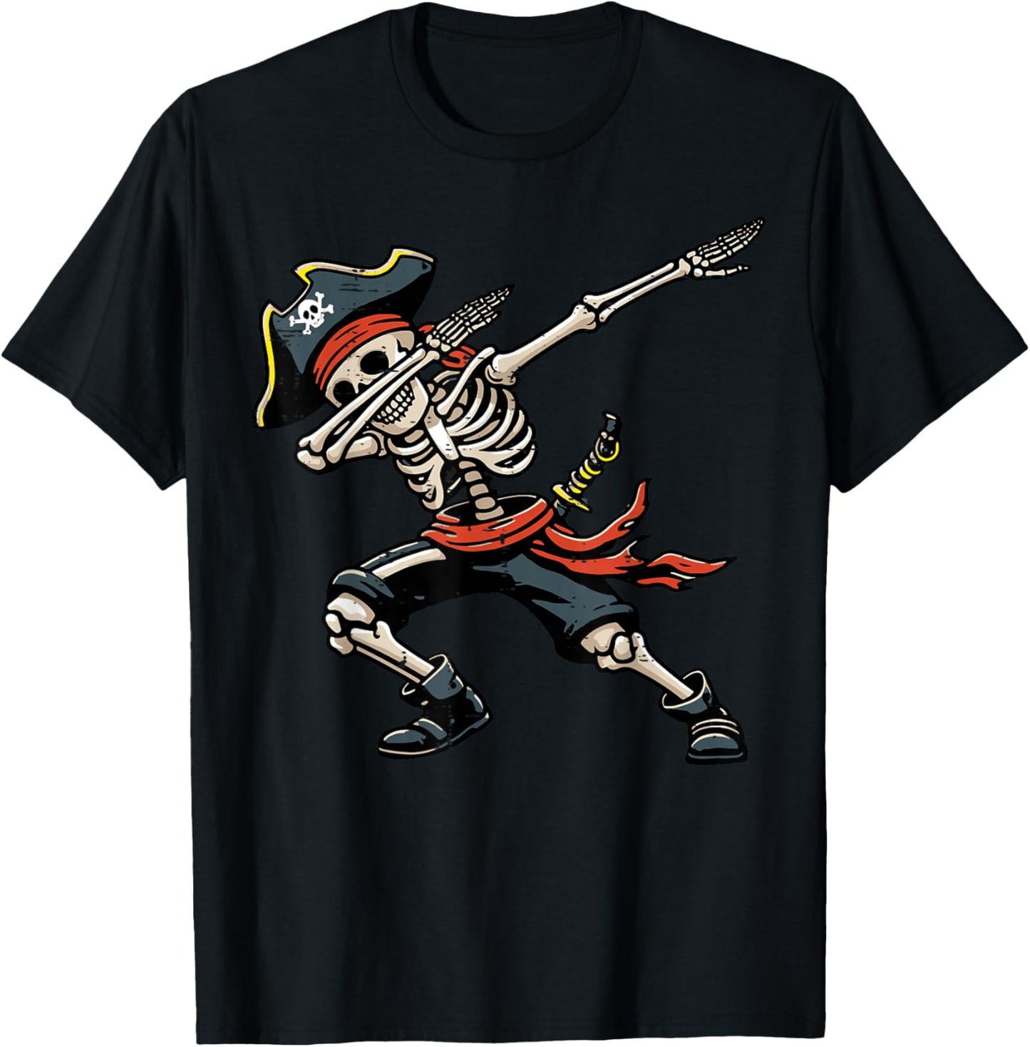 Dabbing Skeleton Pirate Funny Dance Costume Boys Kids Youth T-Shirt - T-Shirt | Black