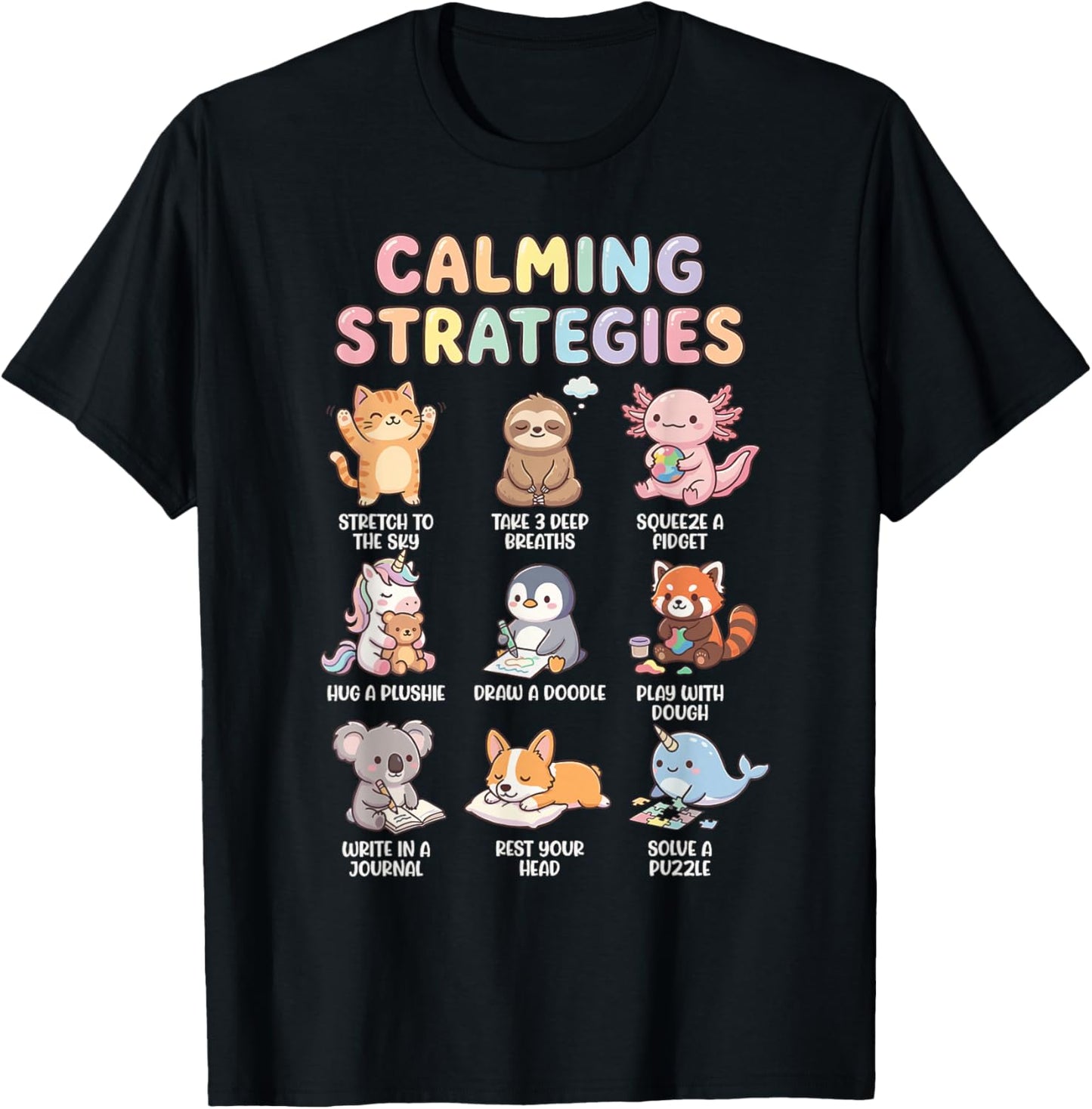 Calming Strategies T-Shirt - T-Shirt | Black