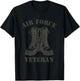 Air Force Veteran Military Combat Boots USAF Veterans T-Shirt - T-Shirt | Black