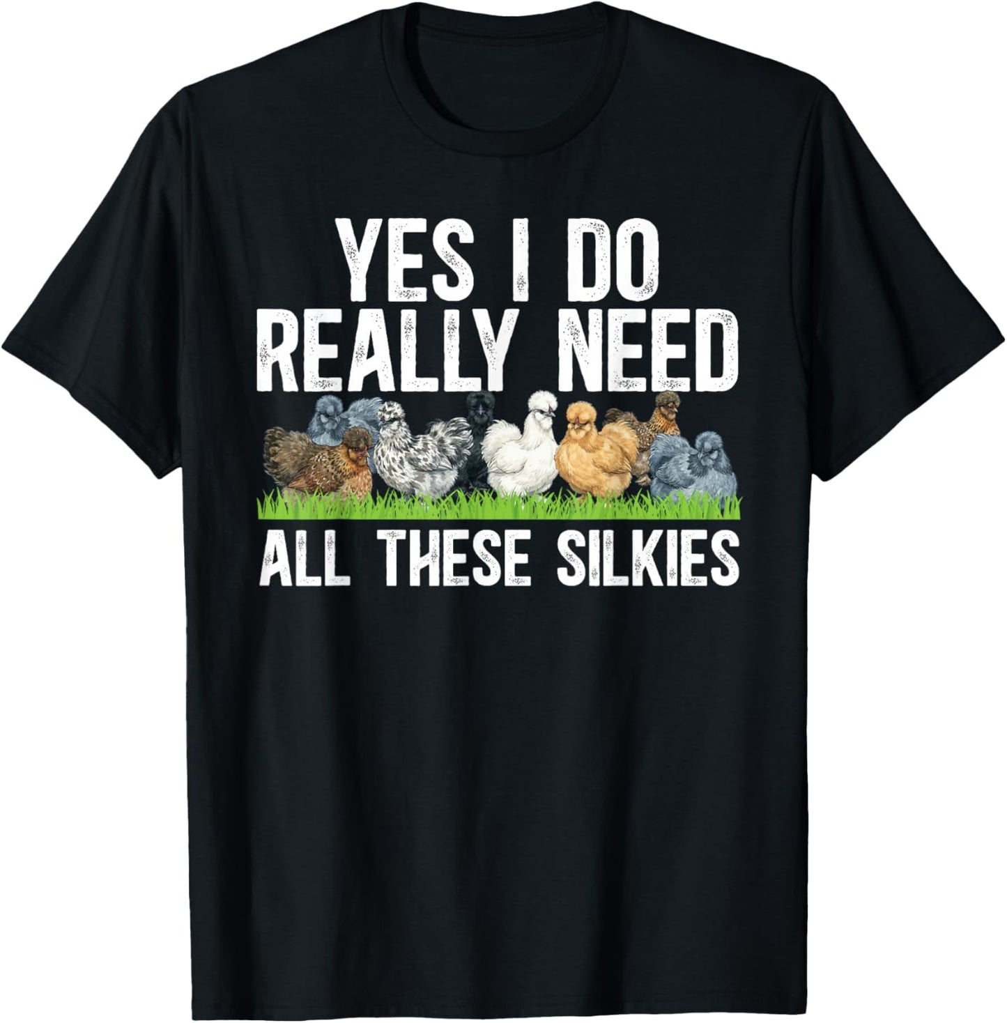 Silkie Chicken Lover Funny Silkie Owner Silkie Chicken Mom T-Shirt - T-Shirt | Black