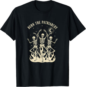 Activism & Causes Burn The Patriarchy Skeletons Feminist Pro T-Shirt - T-Shirt | Black