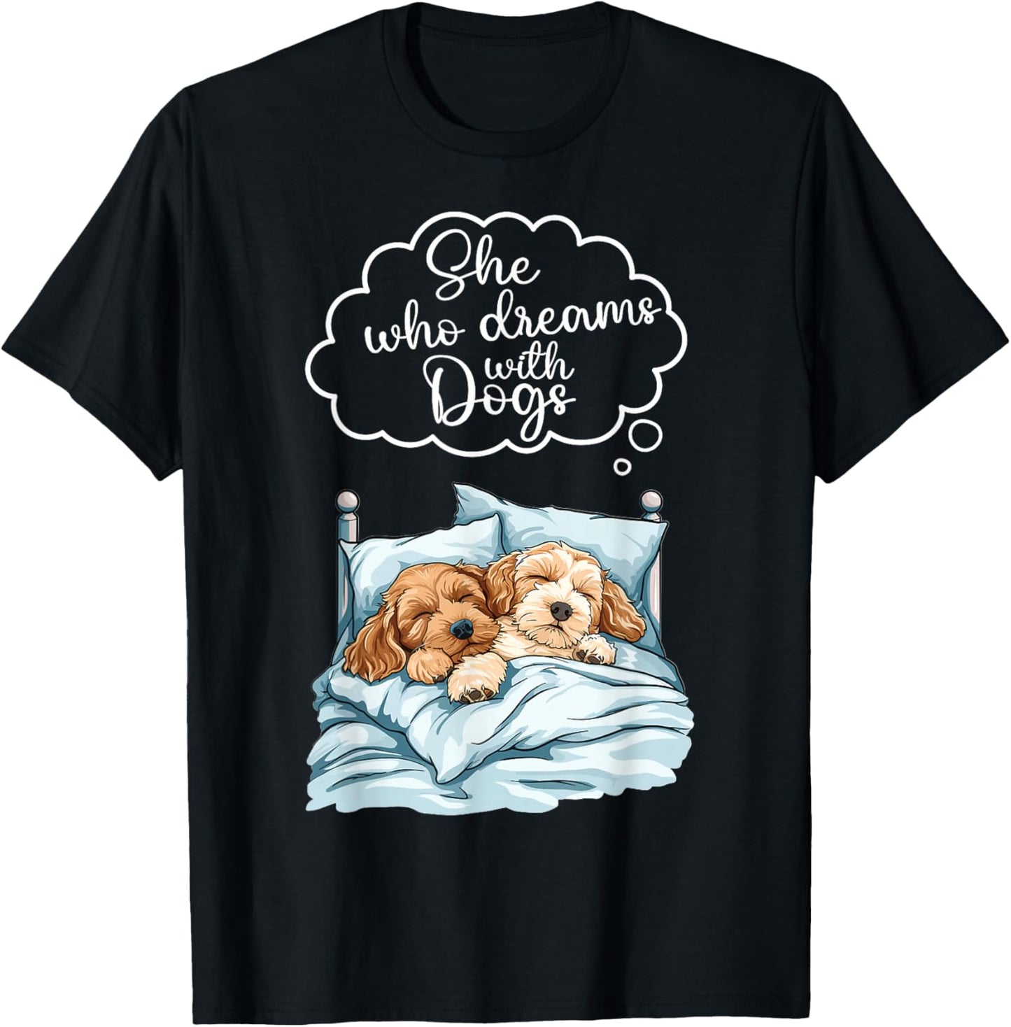 Cockerpoo Dog Nightgown Pajama T-Shirt - T-Shirt | Black