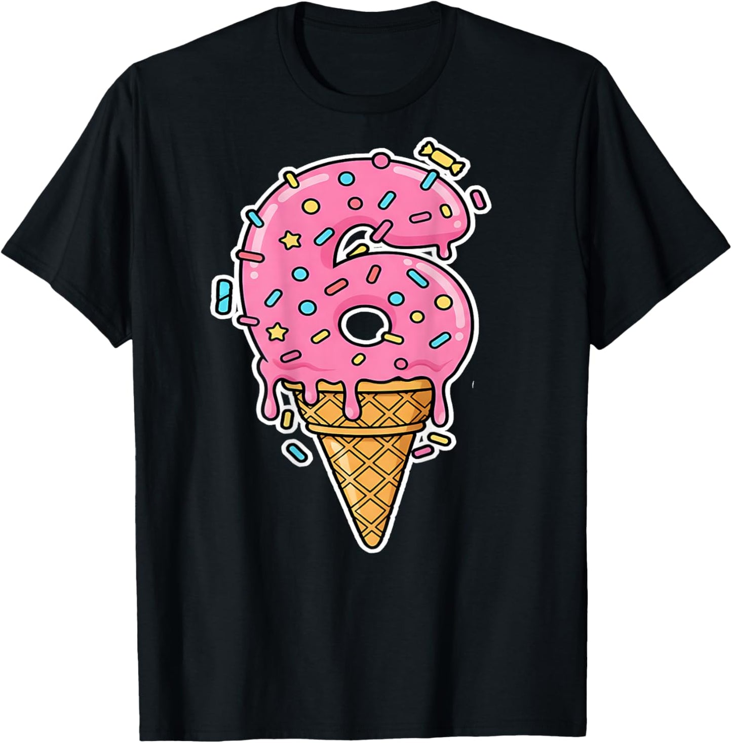 Number 6 Shirt Costume Adult Pink Men Kids Back T-Shirt - T-Shirt | Black