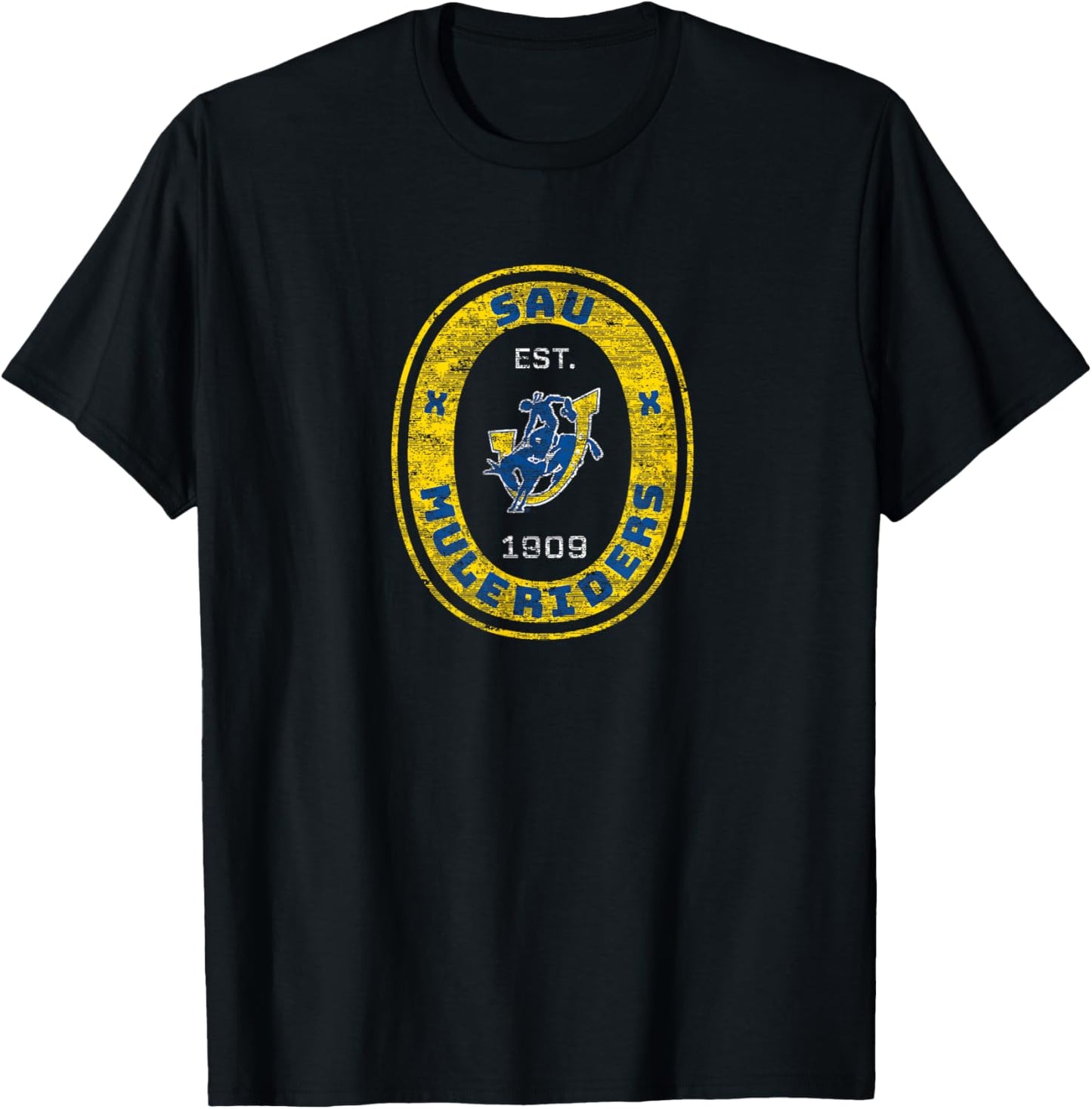 Southern Arkansas SAU Muleriders Retro Crest Seal T-Shirt - T-Shirt | Black