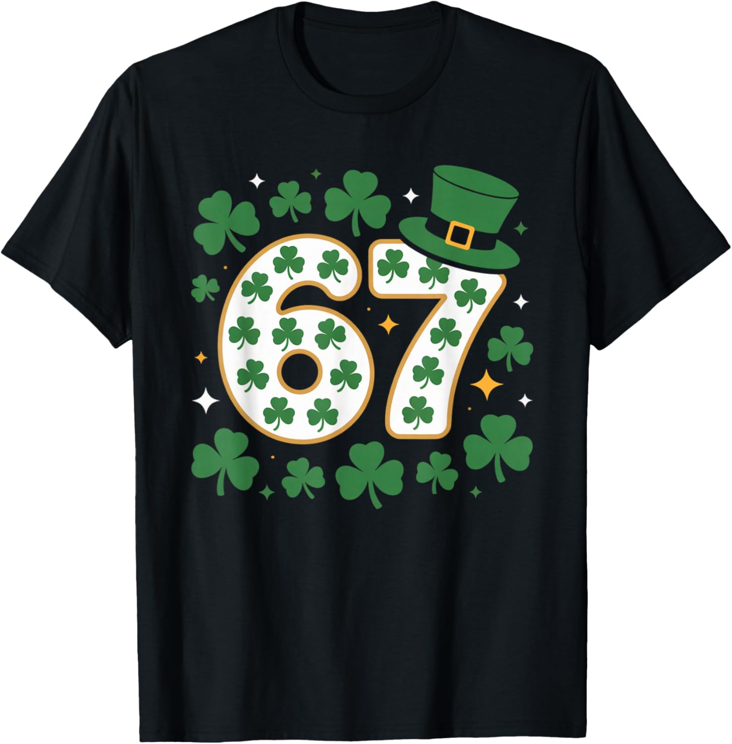 Funny 6 7 Lucky St Patricks Day Six Seven Matching Family T-Shirt - T-Shirt | Black