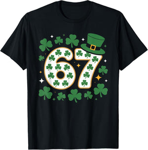 Funny 6 7 Lucky St Patricks Day Six Seven Matching Family T-Shirt - T-Shirt | Black