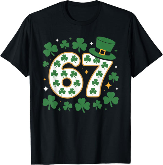 Funny 6 7 Lucky St Patricks Day Six Seven Matching Family T-Shirt - T-Shirt | Black