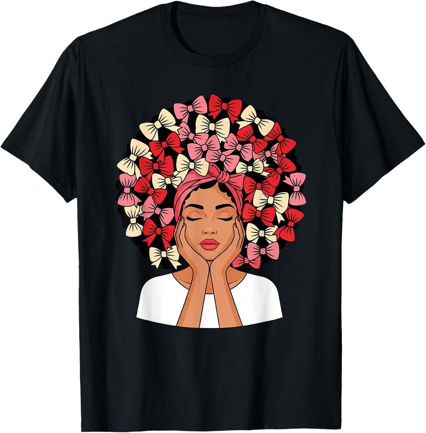 Valentine Day African American Coquette Women T-Shirt - T-Shirt | Black