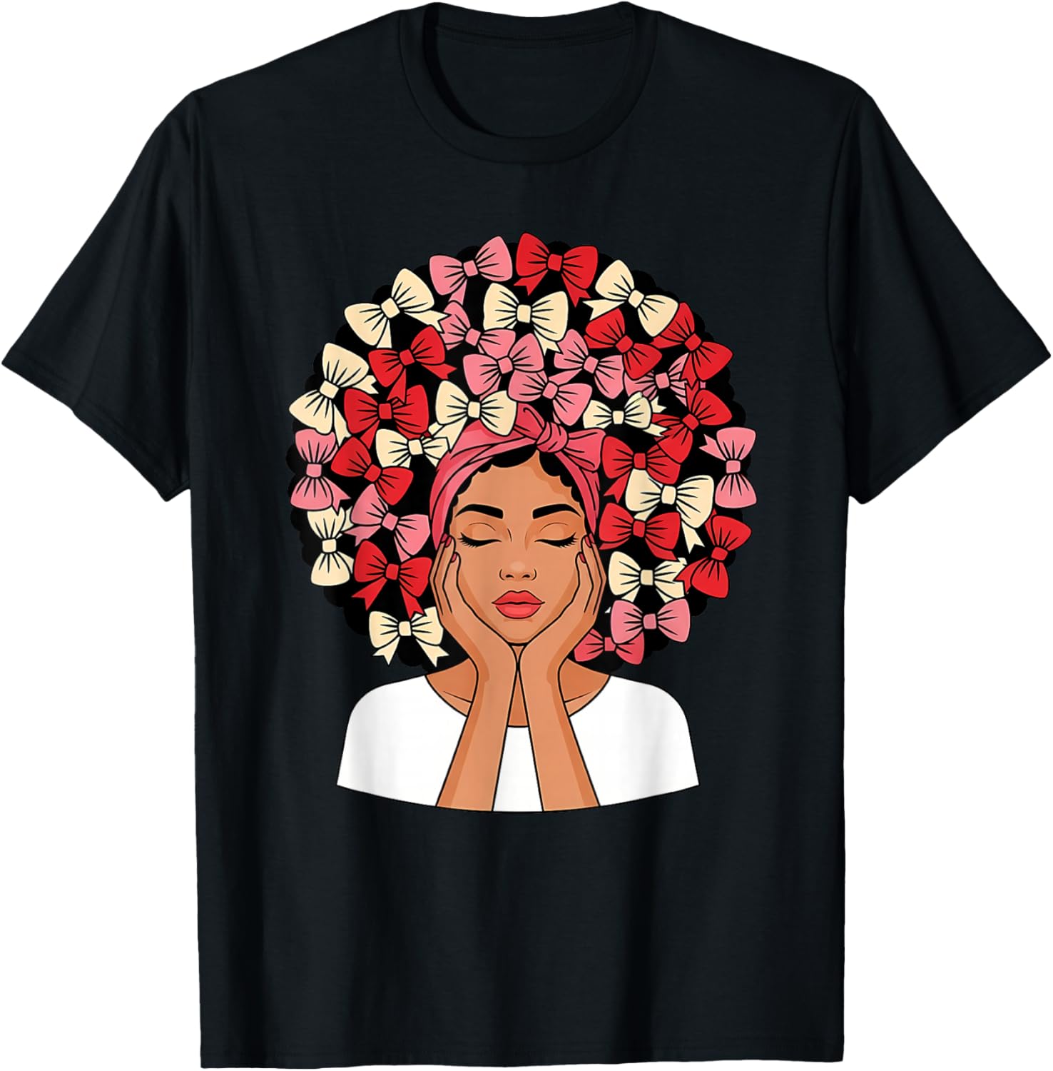 Valentine Day African American Coquette Women T-Shirt - T-Shirt | Black