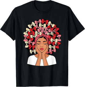 Valentine Day African American Coquette Women T-Shirt - T-Shirt | Black