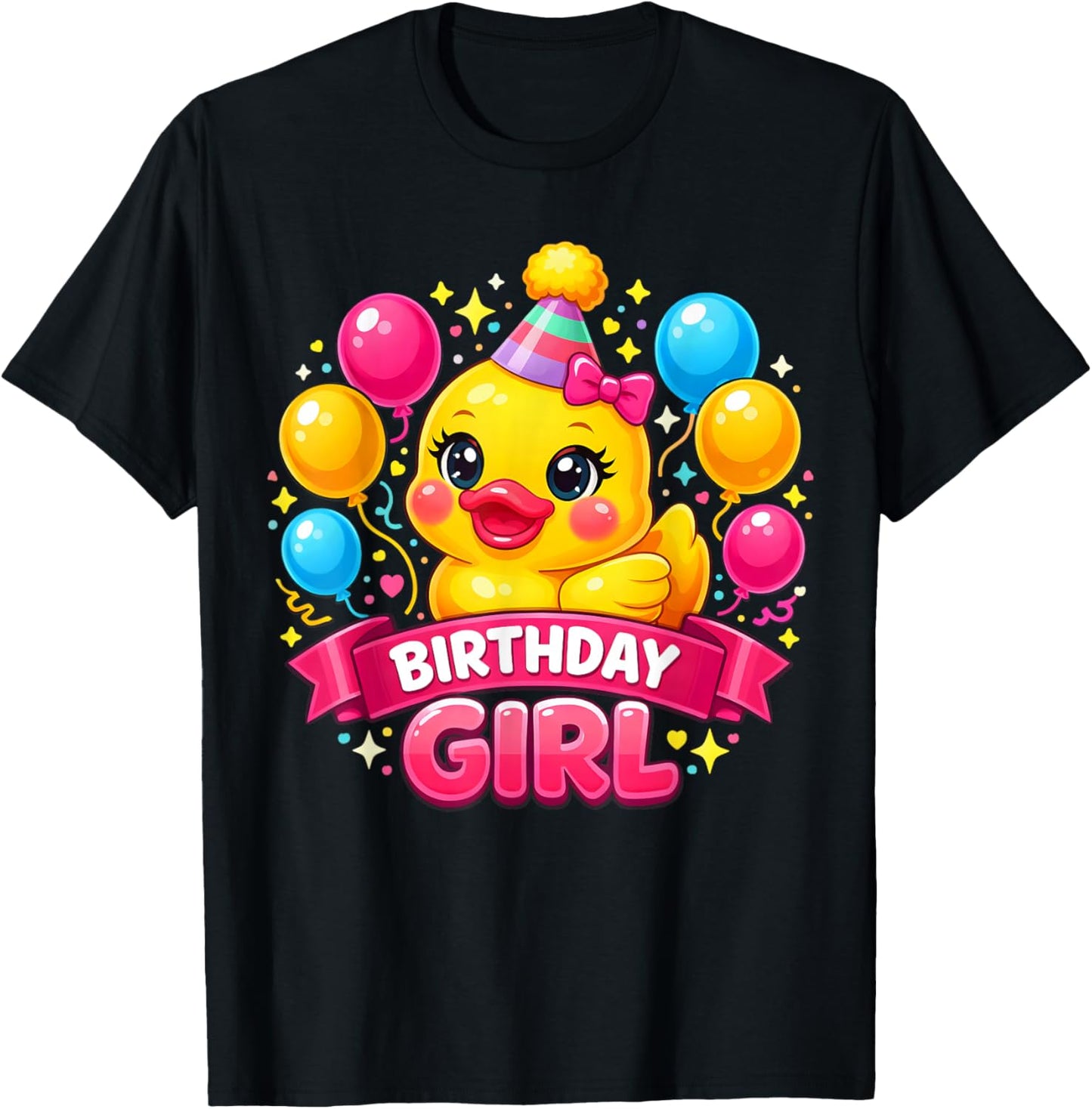 Duck Lover Birthday Girl Rubber Duck T-Shirt - T-Shirt | Black