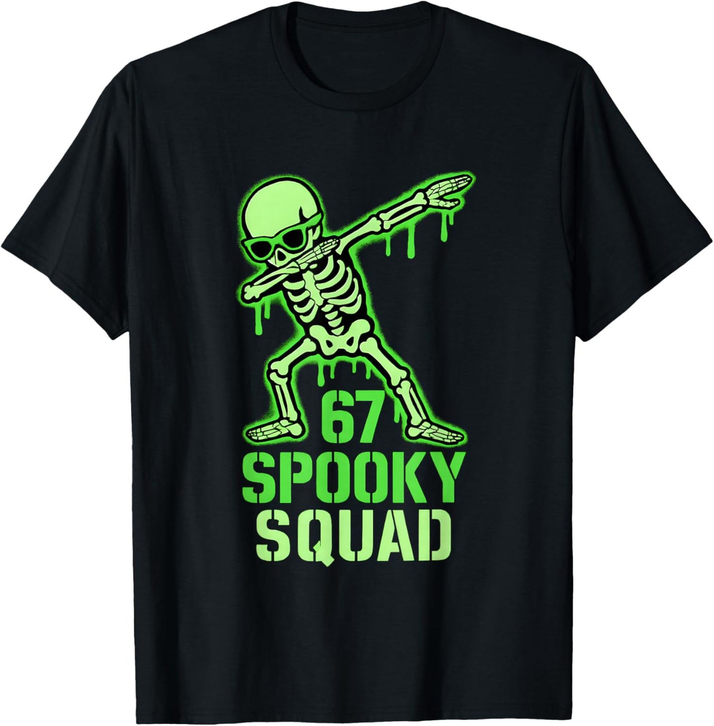 67 Meme Halloween Skeleton 6 7 Brainrot Six Seven Kids Boys T-Shirt - T-Shirt | Black