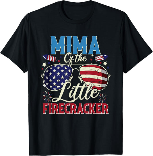 Mima of The Little Firecracker Fourth of July Birthday T-Shirt - T-Shirt | Black
