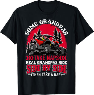 SXS UTV Real Grandpas Ride Then Nap Funny Offroad T-Shirt - T-Shirt | Black