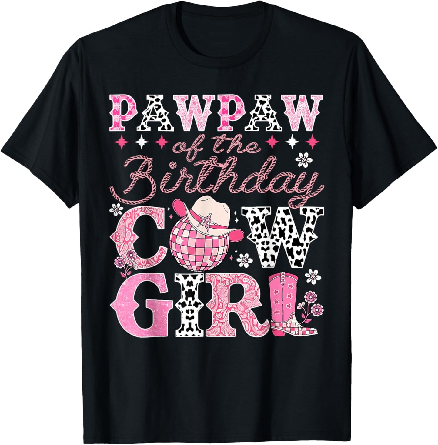 Pawpaw of The Birthday Cowgirl Rodeo Western Bday Party T-Shirt - T-Shirt | Black