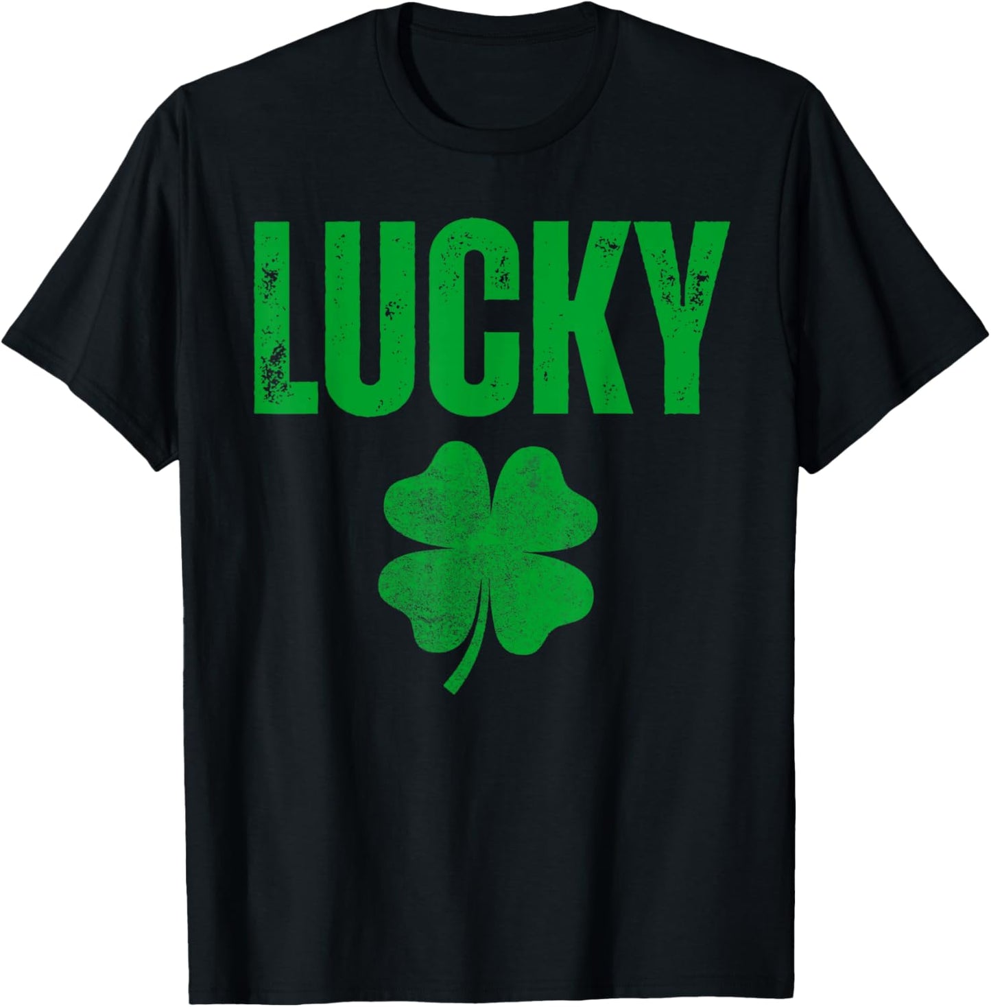 Lucky and Lucky Fucker, Matching Couples, Lucky Shamrock T-Shirt - T-Shirt | Black