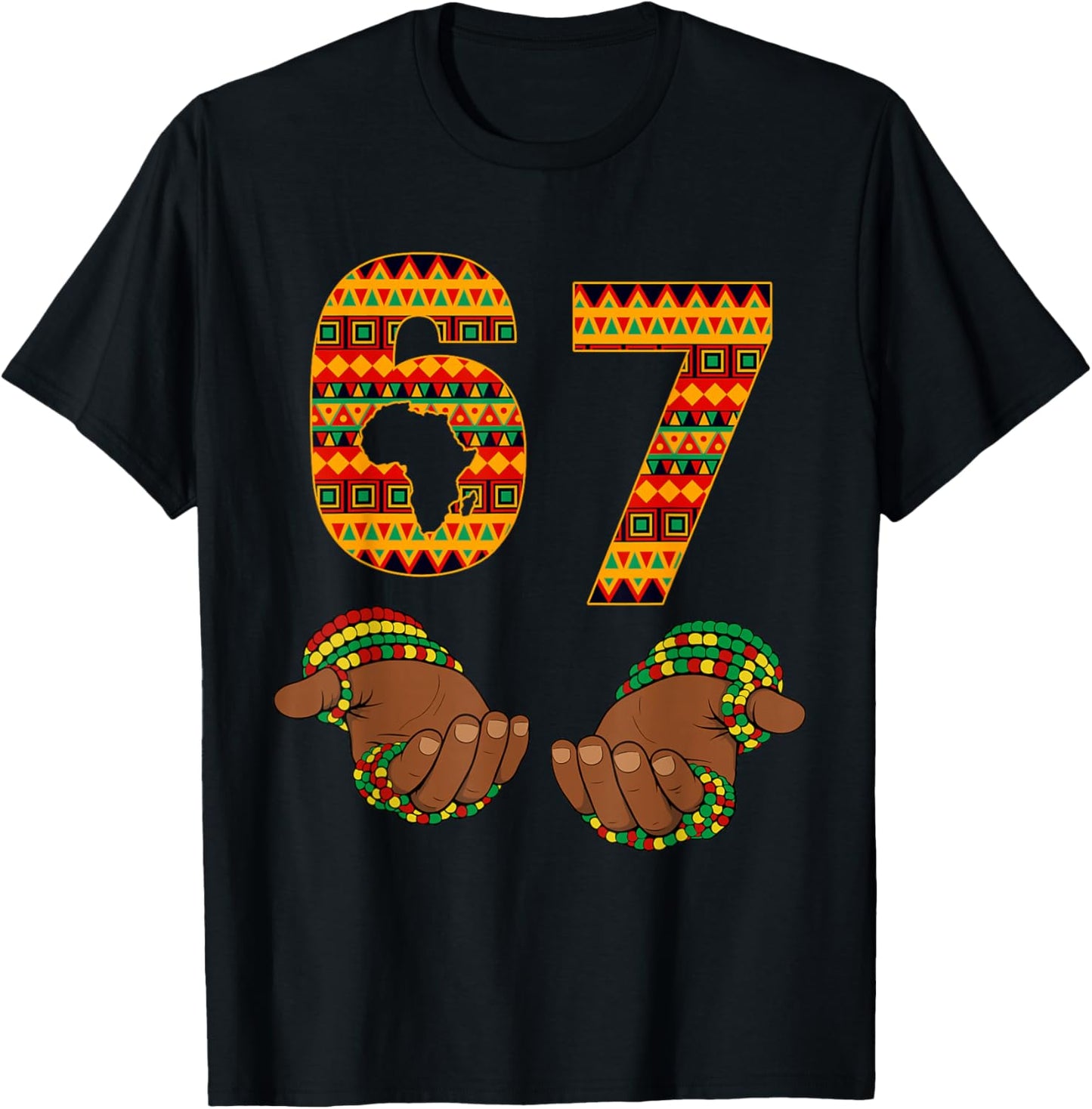 Six Seven Black History 6 7 Meme Melanin Boy Teen Girl Kids T-Shirt - T-Shirt | Black