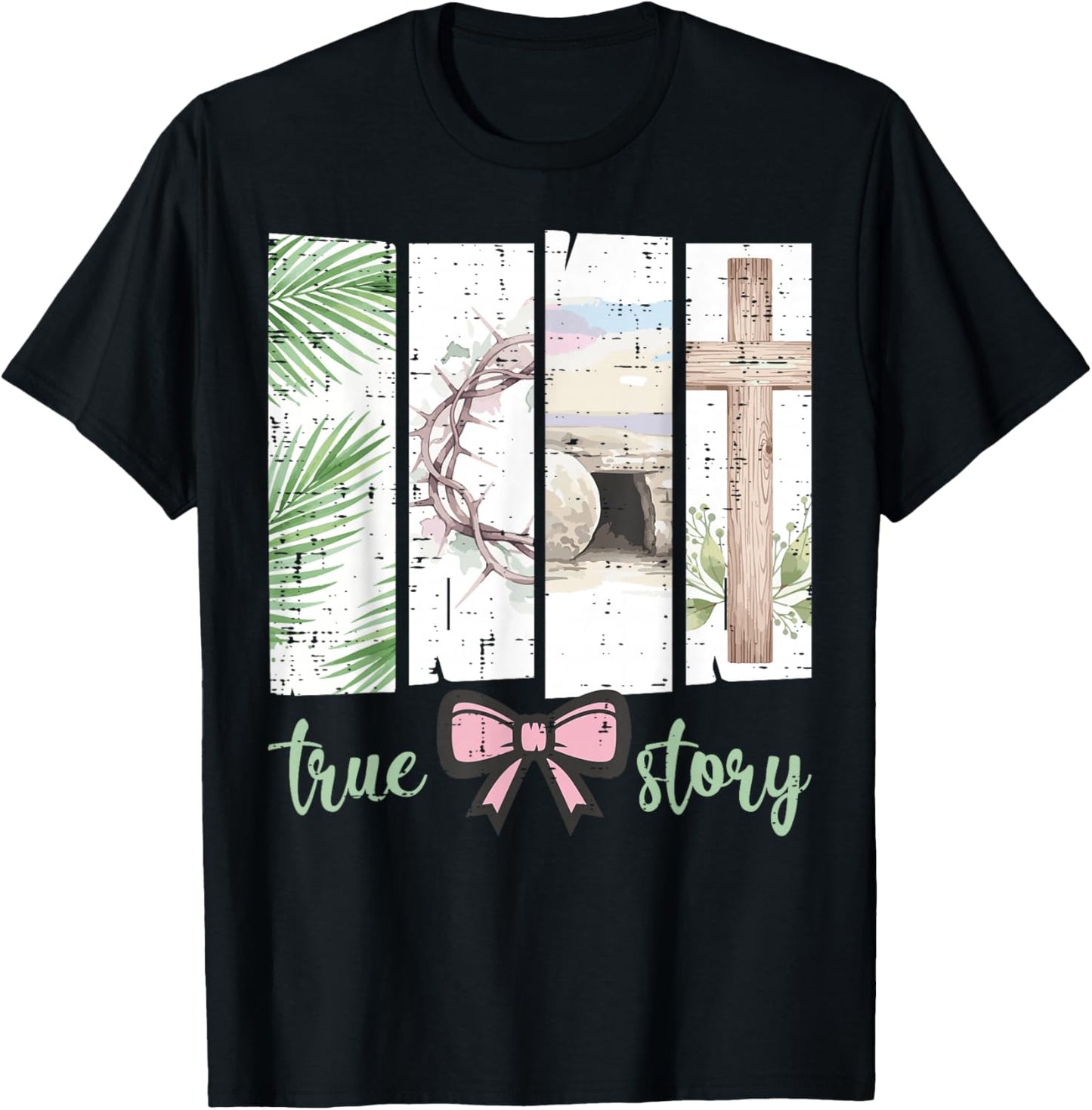 Easter Coquette Jesus Religious Christian Women Girls Kids T-Shirt - T-Shirt | Black
