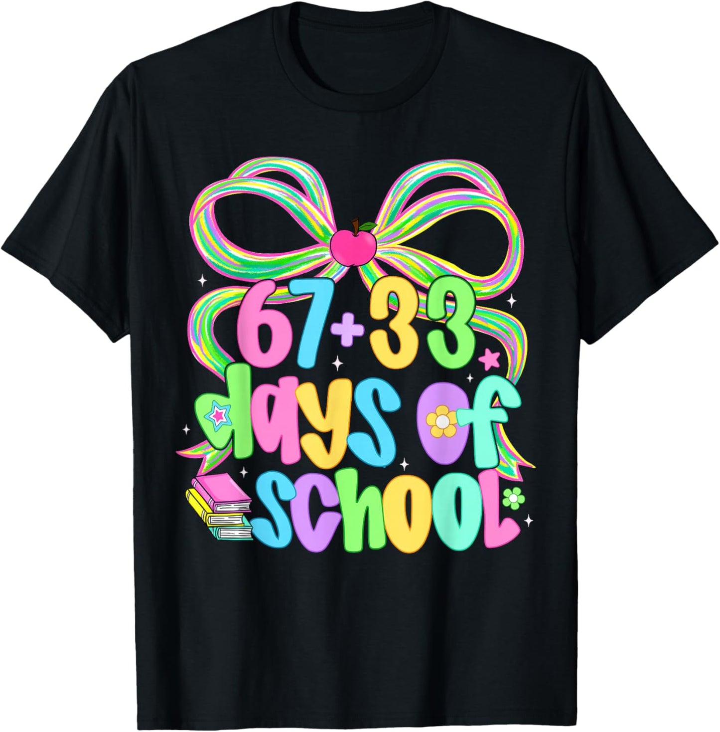 67 33 Days of School Shirts Kids Girls 100th Day of School T-Shirt - T-Shirt | Black
