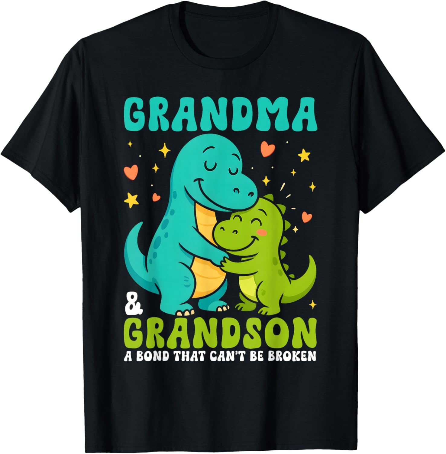 Grandma and Grandson Dinosaur A Bond That Cant Be Broken T-Shirt - T-Shirt | Black