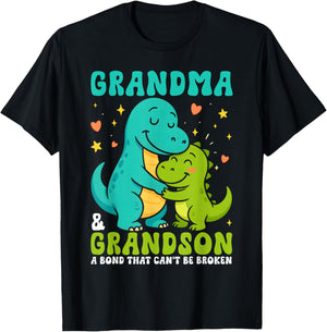 Grandma and Grandson Dinosaur A Bond That Cant Be Broken T-Shirt - T-Shirt | Black