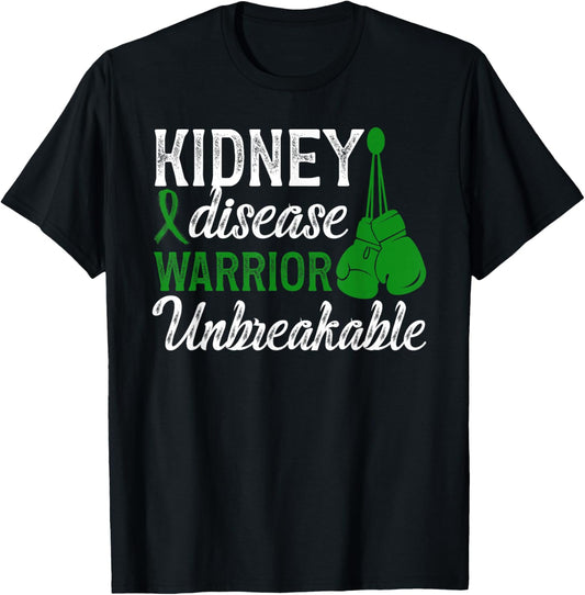 Kidney Disease Warrior Unbreakable Kidney Disease Awareness T-Shirt - T-Shirt | Black