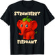 Funny Italian Brainrot Meme Kids Boys Strawberry Elephant T-Shirt - T-Shirt | Black