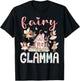 Fairy Glamma Magical Floral Funny Birthday Girl Fairytale T-Shirt - T-Shirt | Black