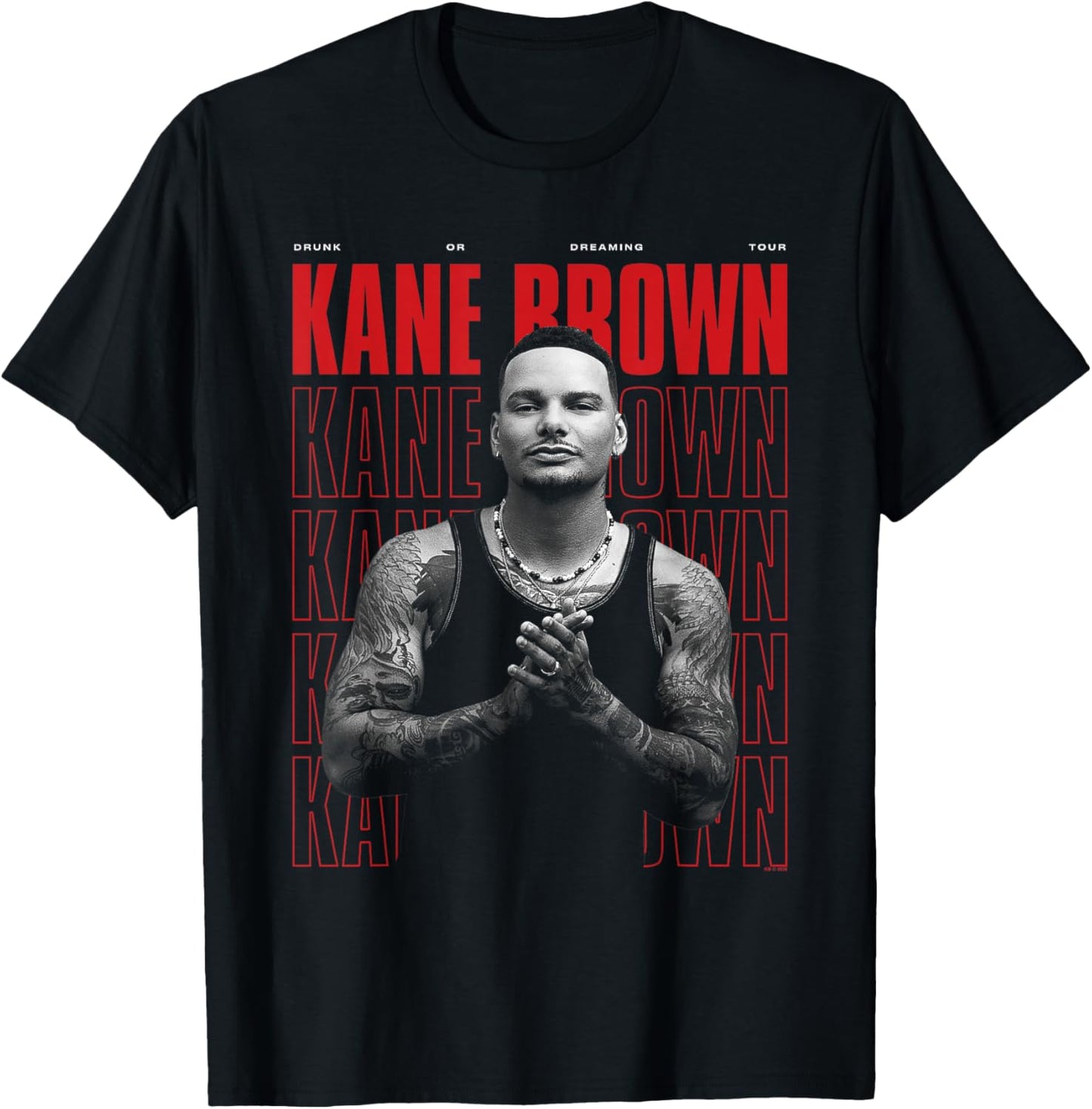 Kane Brown Repeating Name with Photo Country Music T-Shirt - T-Shirt | Black