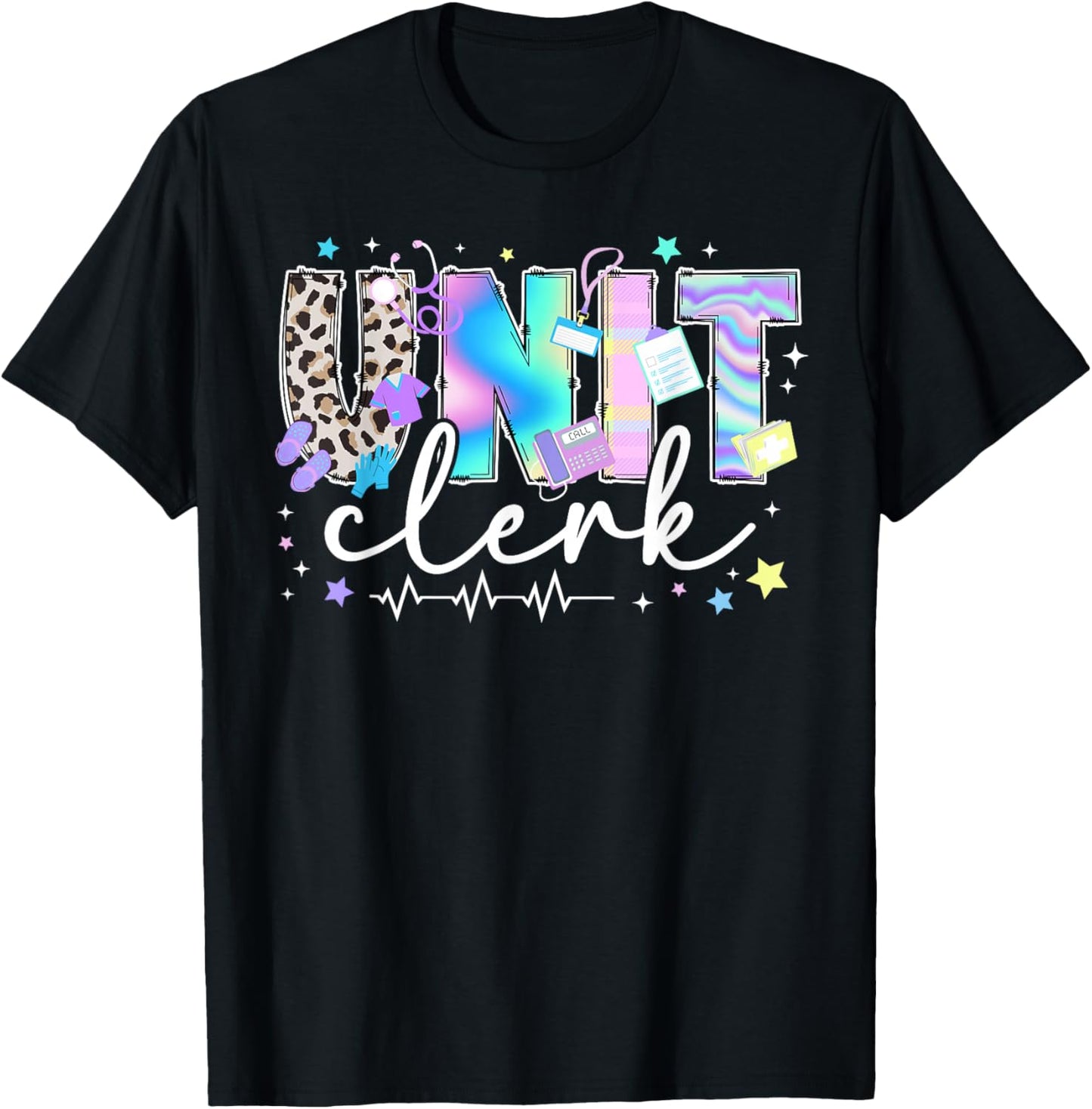 Unit Clerk Appreciation Unit Clerks Leopard T-Shirt - T-Shirt | Black