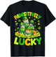 Pawsitively Lucky Cats St Patricks Day Cat Lover Women Kids T-Shirt - T-Shirt | Black
