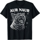 AUR Naur Cat Retro Funny Oh No Surprised Cat Animal Lover T-Shirt - T-Shirt | Black
