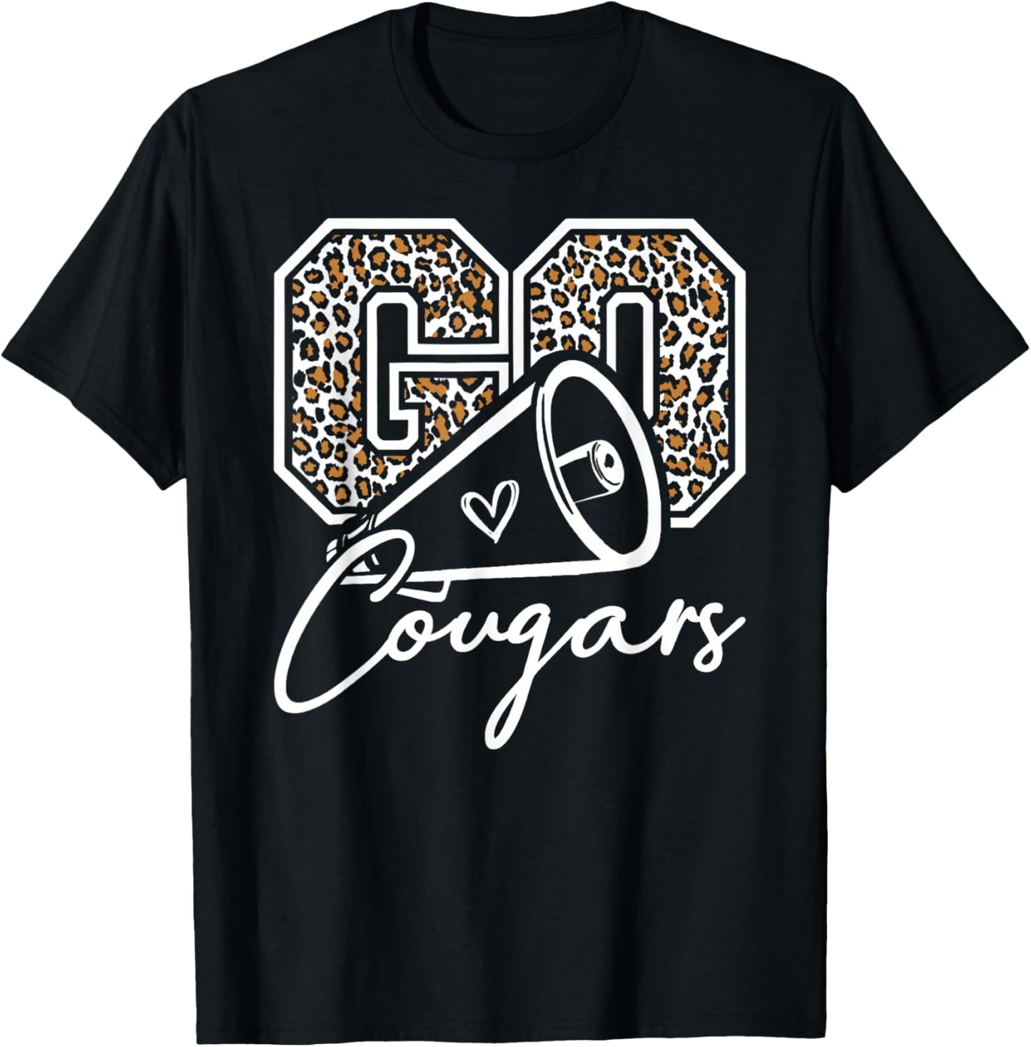 Go Cheer Cougars High School Spirit Fan Team Back to School T-Shirt - T-Shirt | Black