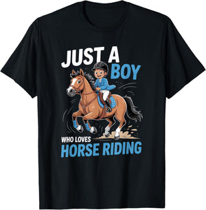 Boys Horse Riding T-Shirt - T-Shirt | Black