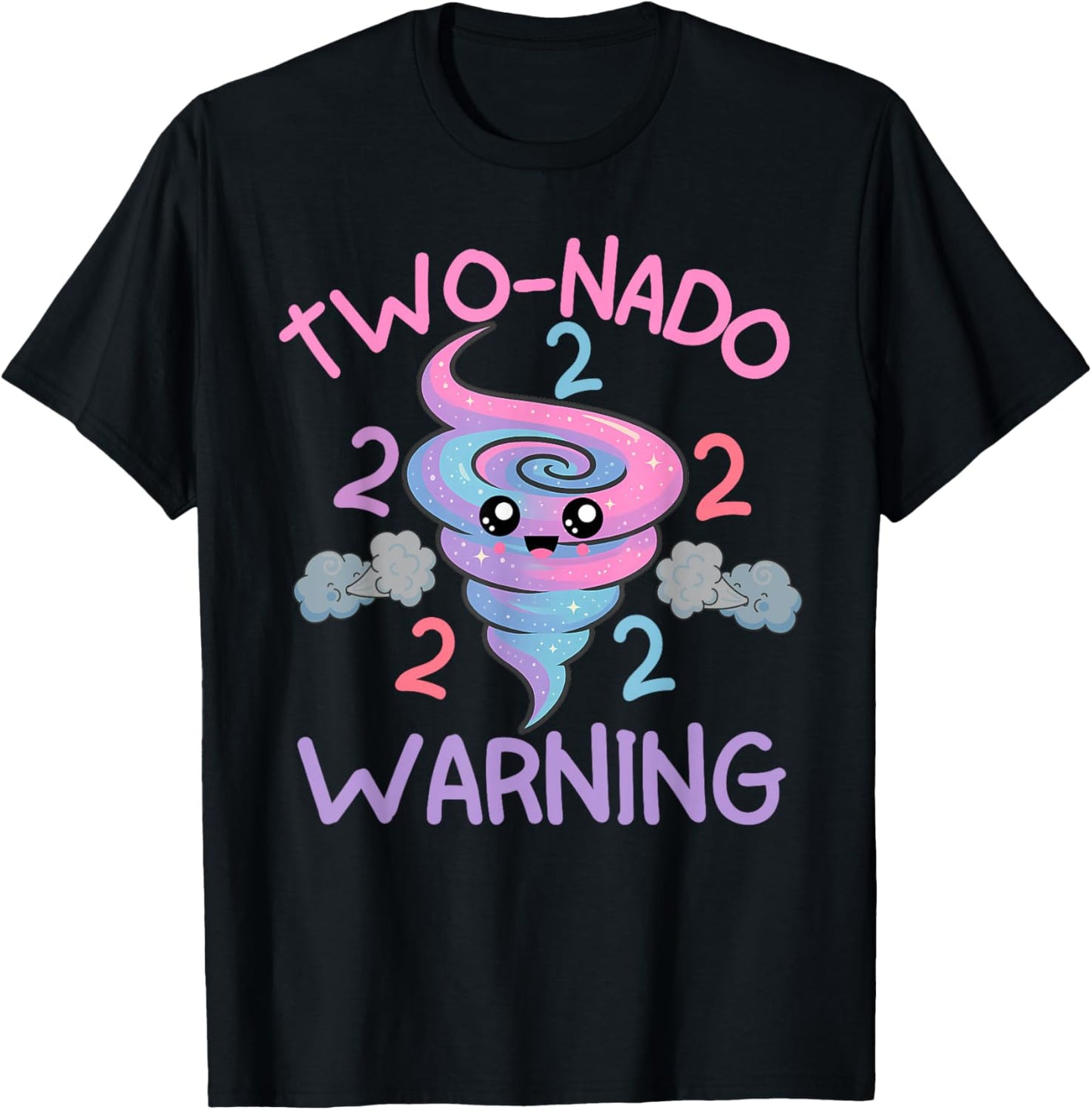 Two Nado Warning 2nd Birthday Funny Tornado Party T-Shirt - T-Shirt | Black